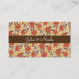 Cartão De Lugar Dusty Brunt Orange Peony Flowers Casamento outono