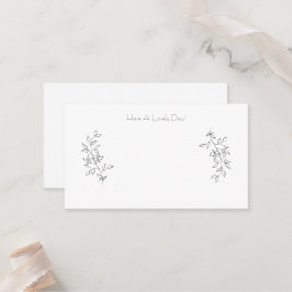 Cartão De Lugar Elegant Chic Black & White Botanical Leaves Cards
