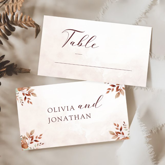 Cartão De Lugar Elegant Floral Boho Wedding (Criador carregado)