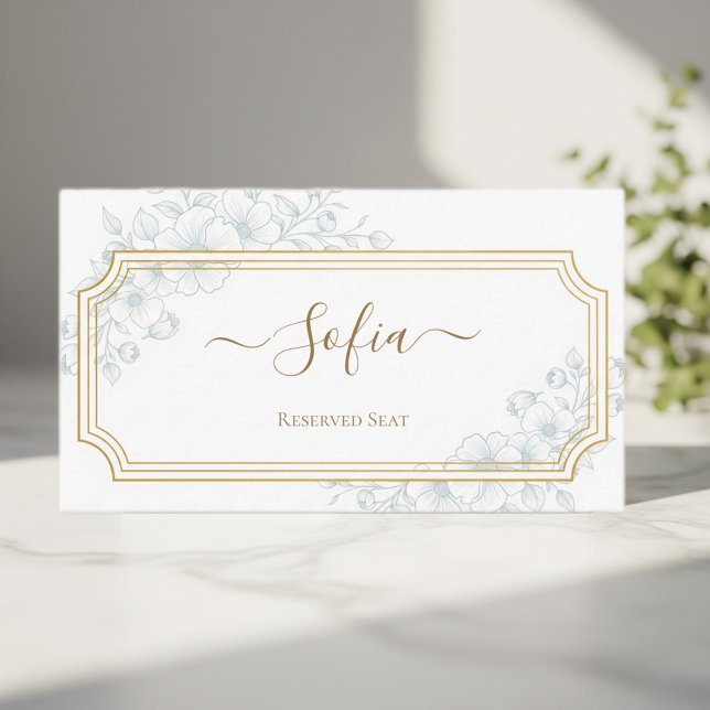 Cartão De Lugar Elegant personalized wedding placeholder (Criador carregado)