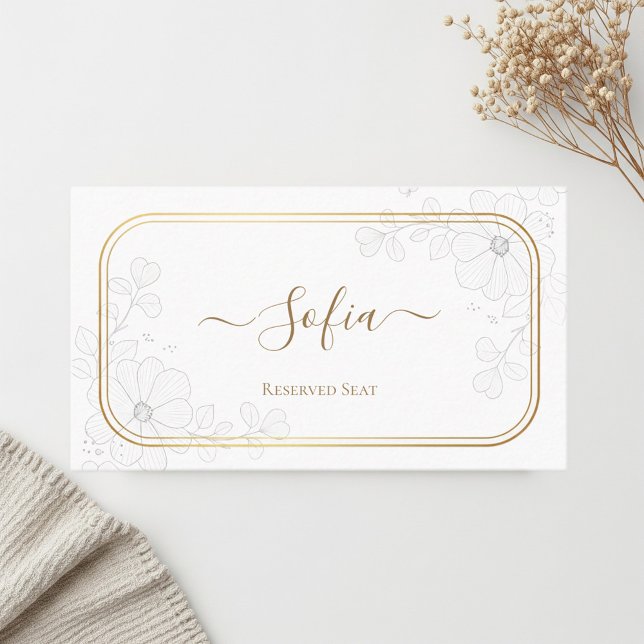 Cartão De Lugar Elegant personalized wedding placeholder. Custom  (Criador carregado)