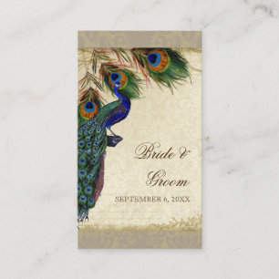 Cartão De Lugar Escolta de Mesa de Casamento de Pavock & Feather