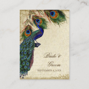 Cartão De Lugar Escolta de Mesa de Casamento de Peacock & Feather