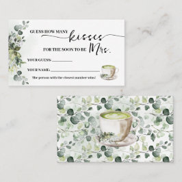 Cartão De Lugar Eucalipto Matcha Quantos Beijos para a Sra. Card