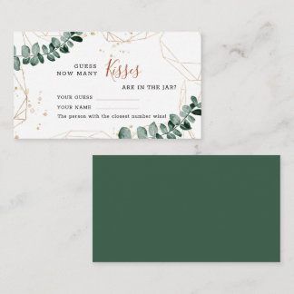 Cartão De Lugar Eucalyptus | Quantos Kisses do Jogo de Casamento