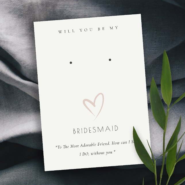 CARTÃO DE LUGAR EXIBIÇÃO DE BRIDESMAID GIFT EARRING DO CORAÇÃO BRA (Criador carregado)