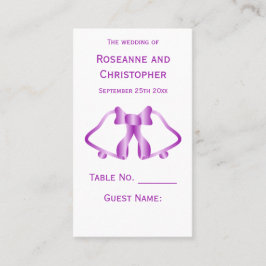 Cartão De Lugar Faixa dos Cartazes de Definição de Casamento Roxo