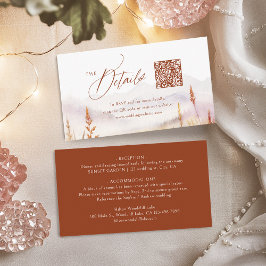 Cartão De Lugar Fall Wildflower Mountain Rustic QR code Details