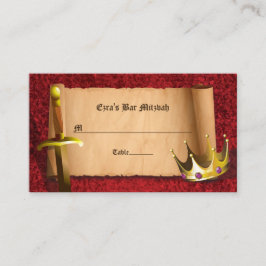 Cartão De Lugar Fantasy Knight Sword Medieval Times Bar Mitzvah