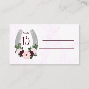 Cartão De Lugar Ferradura Floral Ocidental Quinceanera
