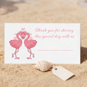 Cartão De Lugar Flamingo Rosa Casamento Tropical na Praia Escort