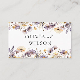 Cartão De Lugar Flat De Casamento Floral De Púrpura Elegante