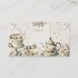 Cartão De Lugar Floral Tea Party Table Numbers & Place Cards