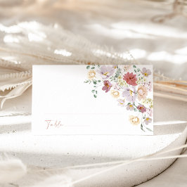 Cartão De Lugar Flores Coloridas, Flores Selvagens, Boho, Chá de p