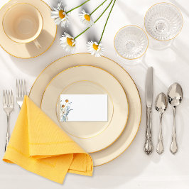 Cartão De Lugar Flores Selvagens Azuis Empoeiradas Rústicas & Marg