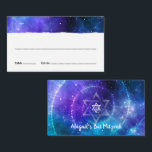 Cartão De Lugar Galáxia Roxa Azul Bar Mitzvah Flat Escort<br><div class="desc">Procurando por legal ideias de festas temidas para o seu morcego mitzvah ou bar mitzvah? Crie suas próprias cartas de escolta plana para suas mesas de recepção em um modelo DIY fácil de usar. Cada um desses cartões de lugar é para escrever manualmente o nome do seu convidado, o número...</div>