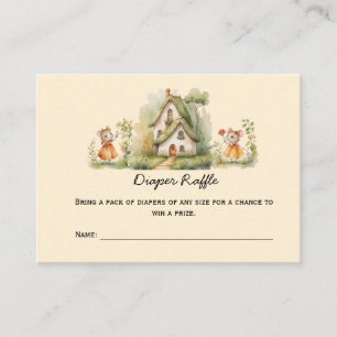 Cartão De Lugar Garota Chá de fraldas Raffle