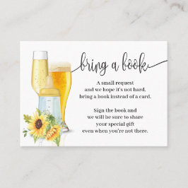 Cartão De Lugar Girassóis Tragam bolhas de livro Chá de fraldas In