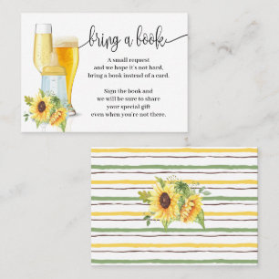Cartão De Lugar Girassóis Tragam bolhas de livro Chá de fraldas In