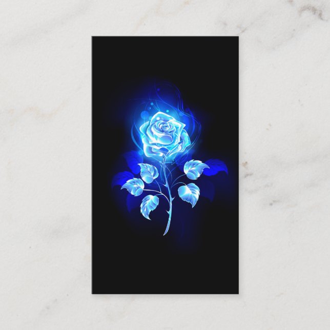Cartão De Lugar Gravação de Rosa Azul (Frente)