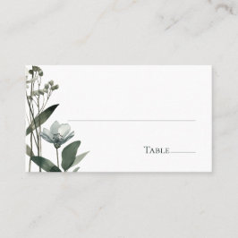 Cartão De Lugar Green Floral Botanical Wedding