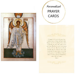 Cartão De Lugar Guardian Angel Prayer Card Orthodox Christian