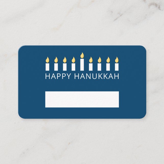 Cartão De Lugar Happy Hanukkah | Saudação Simples e Moderna da Vel (Frente)
