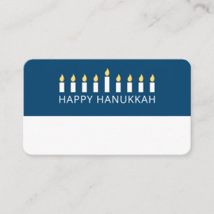 Cartão De Lugar Happy Hanukkah Saudação Simples e Moderna da Vel