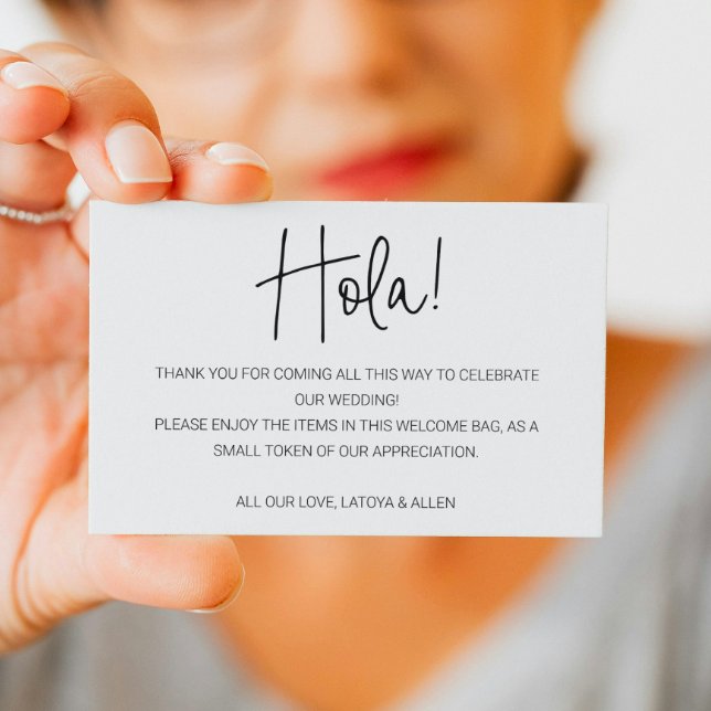 Cartão De Lugar Hola Mexico Wedding Welcome Gift Bag Basket (Criador carregado)