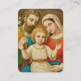 Cartão De Lugar Holy Family Prayer Card with Family Blessing