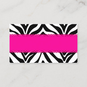 Cartão De Lugar Impressão Elegante Zebra - Cor-de-rosa Personaliza