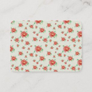 Cartão De Lugar Jardim de Rosas Vermelhas Românticas Vintage
