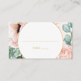 Cartão De Lugar Jardim Floral Elegante Blush | Pastel Flat Wedding