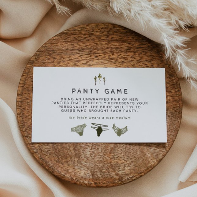 Cartão De Lugar JENNA Rustic Pine Bachelorette Panty Game Ticket (Criador carregado)