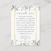 Lilac Floral Aquarela Casamento Agradecimento