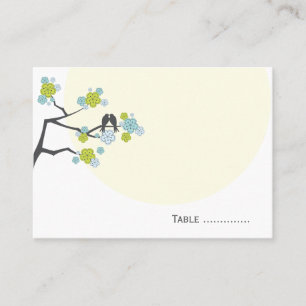 Cartão De Lugar Limão Cherry Blossoms Love Bird Place Card