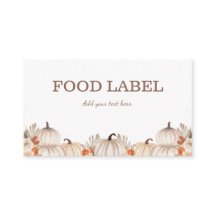 Little Pumpkin Food Label Buffet Card