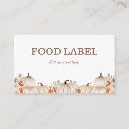 Cartão De Lugar Little Pumpkin Food Label Buffet Card
