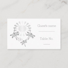 Cartão De Lugar Local de Casamento Definindo Dragões Prateados