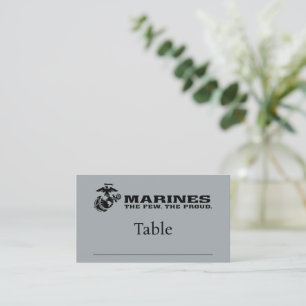 Cartão De Lugar Logotipo preto empilhado do USMC "Os poucos, os or