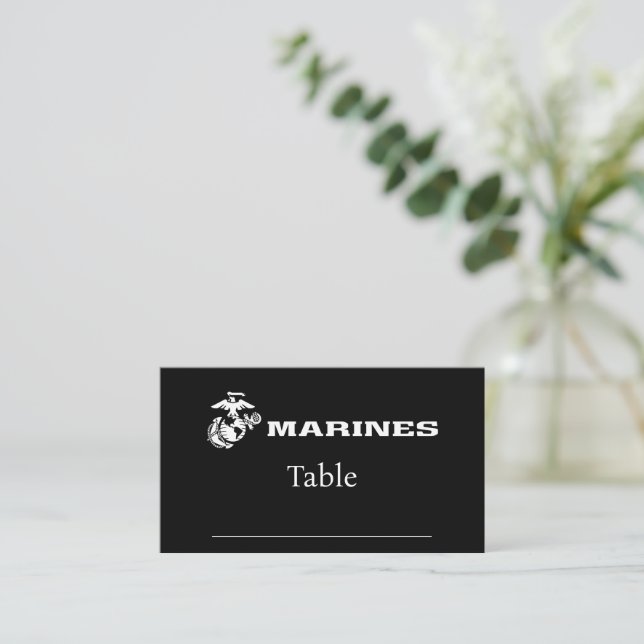 Cartão De Lugar Logotipo USMC - Branco (Em pé/Frente)
