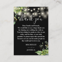 Luzes De Verdura Preto E Branco Obrigado Casamento