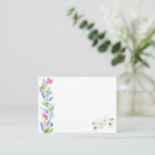 Cartão De Lugar Mahjong Watercolor Flower