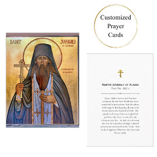 Cartão De Lugar Martyr Juvenaly do Alasca Orthodox Prayer Card