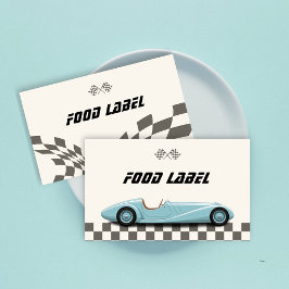 Cartão De Lugar Meninos Vintage Blue Retro Race Car Festa de anive