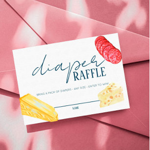 Cartão De Lugar Mercado Francês - Queijo - Fralda Raffle Insert