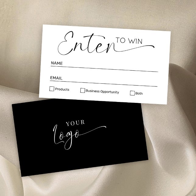 Cartão De Lugar Mínimo de White Enter para Ganhar Bilhete Raffle (Criador carregado)