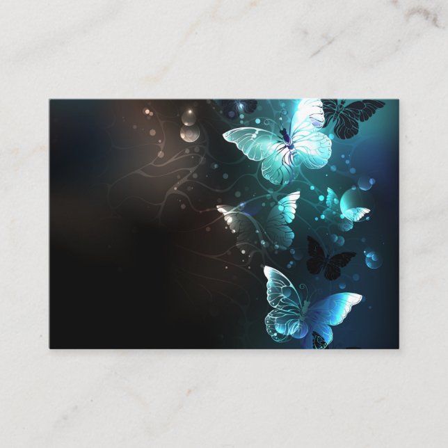 Cartão De Lugar Mint Night Butterflies (Frente)