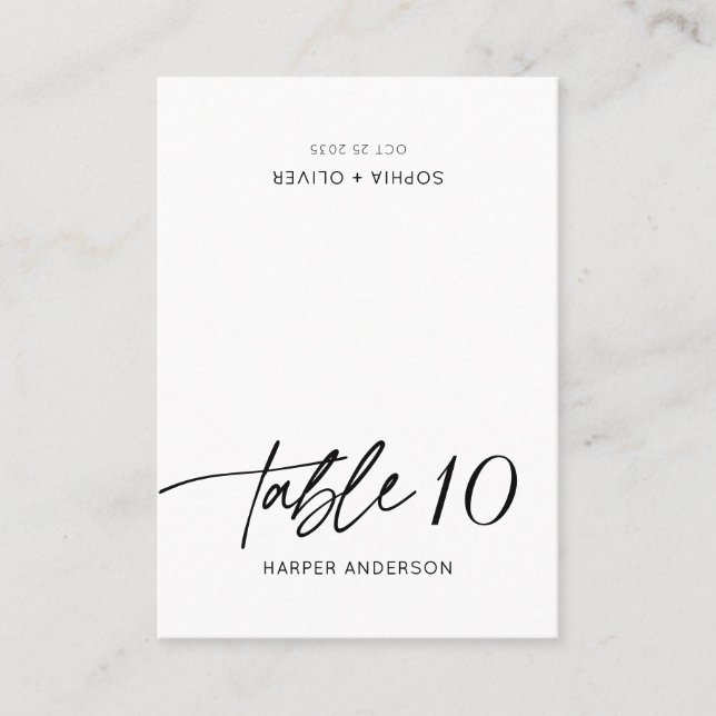 Cartão De Lugar Modern Elegant Calligraphy Script Wedding Guest (Frente)