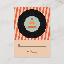 Cartão De Lugar Modern Retro Vinil Record Love Birds Escort Tags